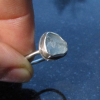 Raw Aquamarine Ring Sterling Silver Size 6.5 Handmade March Birthstone Rings for