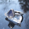 Oregon Blue Opal Silver Ring Size 6 October Birthstone Natural Crystal Raw Stone