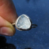 Raw Aquamarine Ring Sterling Silver Size 6.5 Handmade March Birthstone Rings for