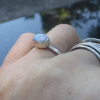 Opal Stacking Ring  925 Sterling Silver Natural Australian Opal Doublet Handmade