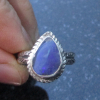 Blue Boulder Opal Ring Sterling Silver with Natural Australian Opal Size 7.5 Han