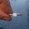 Crystal Opal Stacking Ring Sterling Silver with Natural Australian Opal Size 6 Crystal Opal Stacking Ring Sterling Silver with Natural Australian Opal Size 6