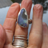 Handmade Boulder Opal Ring Sterling Silver Size 8.5 with Natural Australian Opal