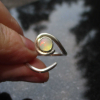 Handmade Opal Eye Ring Adjustable Set in 925 Sterling Silver Size 6 October Birt
