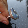 Handmade Boulder Opal Ring Sterling Silver Size 8.5 with Natural Australian Opal