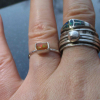 Handmade Fire Opal Ring Sterling Silver Size 5 with Natural Mexican Opal