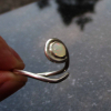 Handmade Opal Eye Ring Adjustable Set in 925 Sterling Silver Size 6 October Birt
