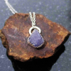 Handmade Tanzanite Crystal Necklace Set in Sterling Silver Raw Stone Purple Gems