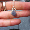 Handmade Tanzanite Crystal Necklace Set in Sterling Silver Raw Stone Purple Gems