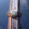Handmade Chunky Opal Ring: 925 Sterling Silver Square Stone Molten Silver Rings