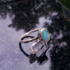 Handmade Opal Ring Sterling Silver Size 7 Australian Opal Doublet Rings for Wome