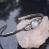 Handmade Turquoise Opal Bracelet in Sterling Silver 3 Stone Cuff Bangle with Natural Turquoise and Australian Opal Handmade Turquoise Opal Bracelet in Sterling Silver 3 Stone Cuff Bangle with Nat