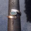 Handmade Australian Opal Ring: Sterling Silver, Size 6.25, Wraparound Band