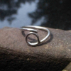 Silver Eye Ring Sterling Silver Size 7 Minimalist, Freeform, Circle Ring Silver