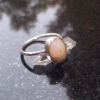 Handmade Opal Ring 925 Sterling Silver, Size 8, Stackable Rings for Women