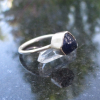 Handmade Raw Blue Sapphire Ring in Sterling Silver Size 7 Blue Crystal Gemstone
