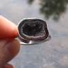 Tabasco Geode Ring In Sterling Silver US Size 9 Black Stone Silver Stackable Geo