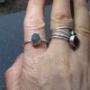 Raw Opal Ring, Size 8, 925 Sterling Silver Stacking Ring, Oregon Blue Opal, Octo