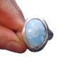 Larimar Ring:  925 Sterling Silver, Handmade, Chunky Statement Rings for Women,
