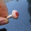 Fire Opal Ring 925 Sterling Silver Mexican Opal Red Stone Size 8 Matrix Boulder