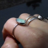Blue Opal Ring Size 6.5 Set in 925 Sterling Silver Marquise Shaped Natural Andea