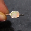 Raw Opal Sterling Silver Ring in Size 7 Welo Opal October Birthstone Gemstone Ri