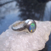Handmade Opal Ring: 925 Sterling Silver Size 8.5 Rings for Women