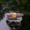 Handmade Oregon Sunstone Ring Molten Sterling Silver Size 8