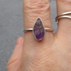 Handmade Raw Amethyst Sterling Silver Ring Size 6.5 February Birthstone Crystal Mini Point Jewelry Handmade Raw Amethyst Sterling Silver Ring Size 6.5 February Birthstone Crystal