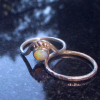 Australian Crystal Opal Ring: Handmade Sterling Silver Stackable Bands Size 8