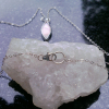 Handmade Moonstone Sterling Silver Necklace with Pink Moonstone Pendant