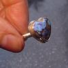 Handmade Heart Ring 925 Sterling Silver Purple  Mojave Turquoise Matrix Size 8