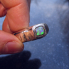 Handmade Chunky Opal Ring: 925 Sterling Silver Square Stone Molten Silver Rings