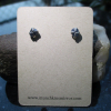 Raw Blue Sapphire Earrings Studs in 925 Sterling Silver Minimalist 5mm Small Sto