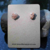 Mojave Pink Granite Stud Earrings 925 Sterling Silver Gemstone Studs with Pink S
