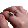 Handmade Australian Opal Silver Ring in Size 6 1/2 Made with a solid white Austr