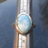 Larimar Ring:  925 Sterling Silver, Handmade, Chunky Statement Rings for Women,