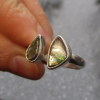 Handmade Ammolite Ring Sterling Silver Size 8 Adjustable Fossil Rings for Women