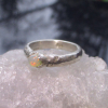 Handmade Opal Ring Sterling Silver Natural Ethiopian Fire Opal Chunky Band Rings