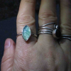 Blue Opal Ring Size 6.5 Set in 925 Sterling Silver Marquise Shaped Natural Andea