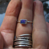 Crystal Opal Ring with Australian Opal Sterling Silver Size 8 Handmade Stackable