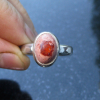Fire Opal Ring 925 Sterling Silver Mexican Opal Red Stone Size 8 Matrix Boulder