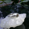 Oregon Sunstone Ring  Handmade Molten Sterling Silver Size 8