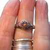 Handmade Oregon Sunstone Ring 925 Sterling Silver Molten Silver Textured Band