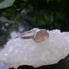 Handmade Rose Quartz Sterling Silver Stacking Ring for Women