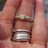 Handmade Opal Ring Sterling Silver Natural Ethiopian Fire Opal Chunky Band Rings