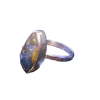 Handmade Oregon Blue Agate Ring Sterling Silver Stacking Rings for Women