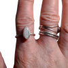 Handmade Australian Opal Silver Ring in Size 6 1/2 Made with a solid white Austr