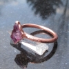 Raw Amethyst Copper Electroformed Ring Size 6 February Birthstone  Crystal Stack