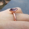 Raw Amethyst Copper Electroformed Ring Size 6 February Birthstone  Crystal Stack